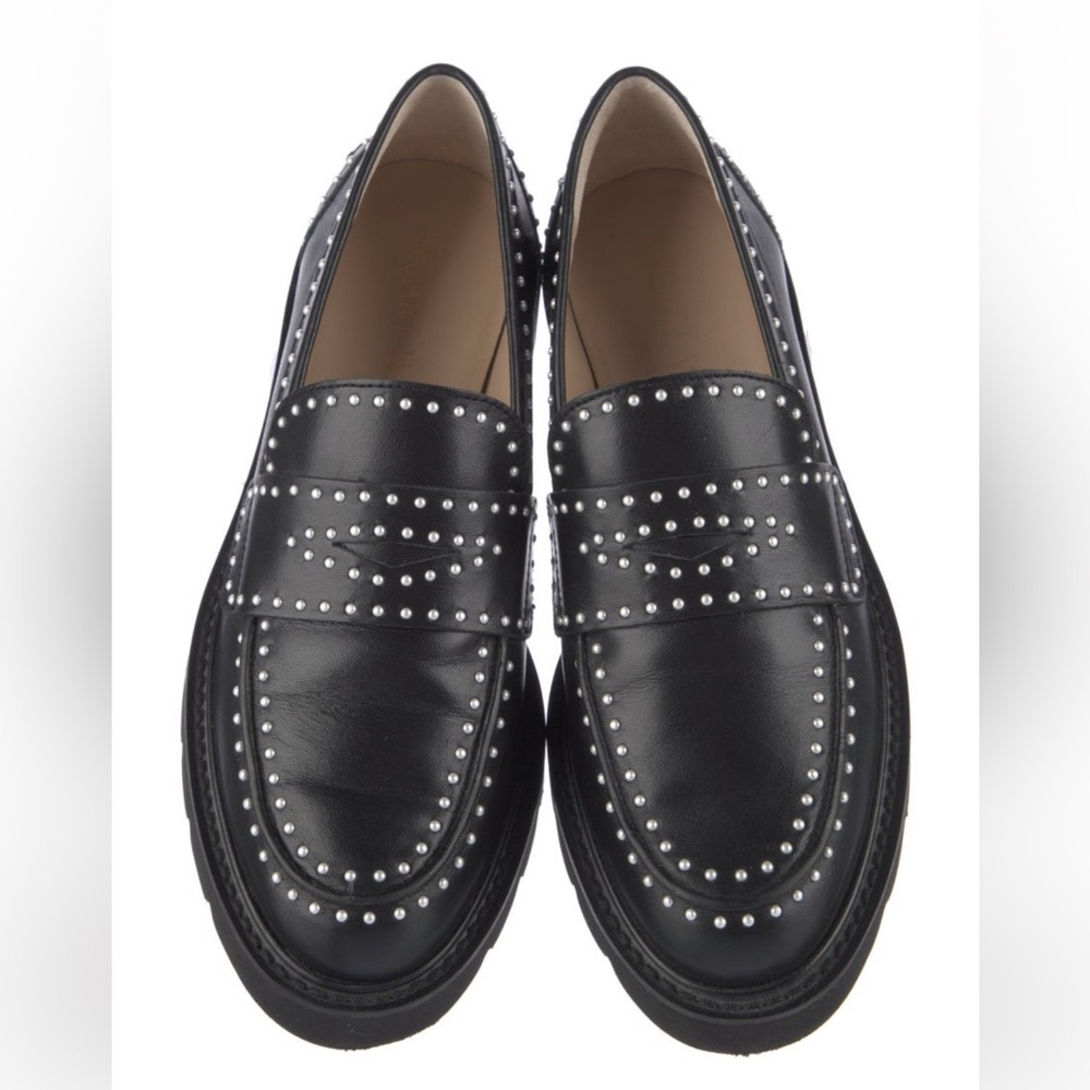 Stauer Weitzman faux pearls loafers USA 6.5 mila lift